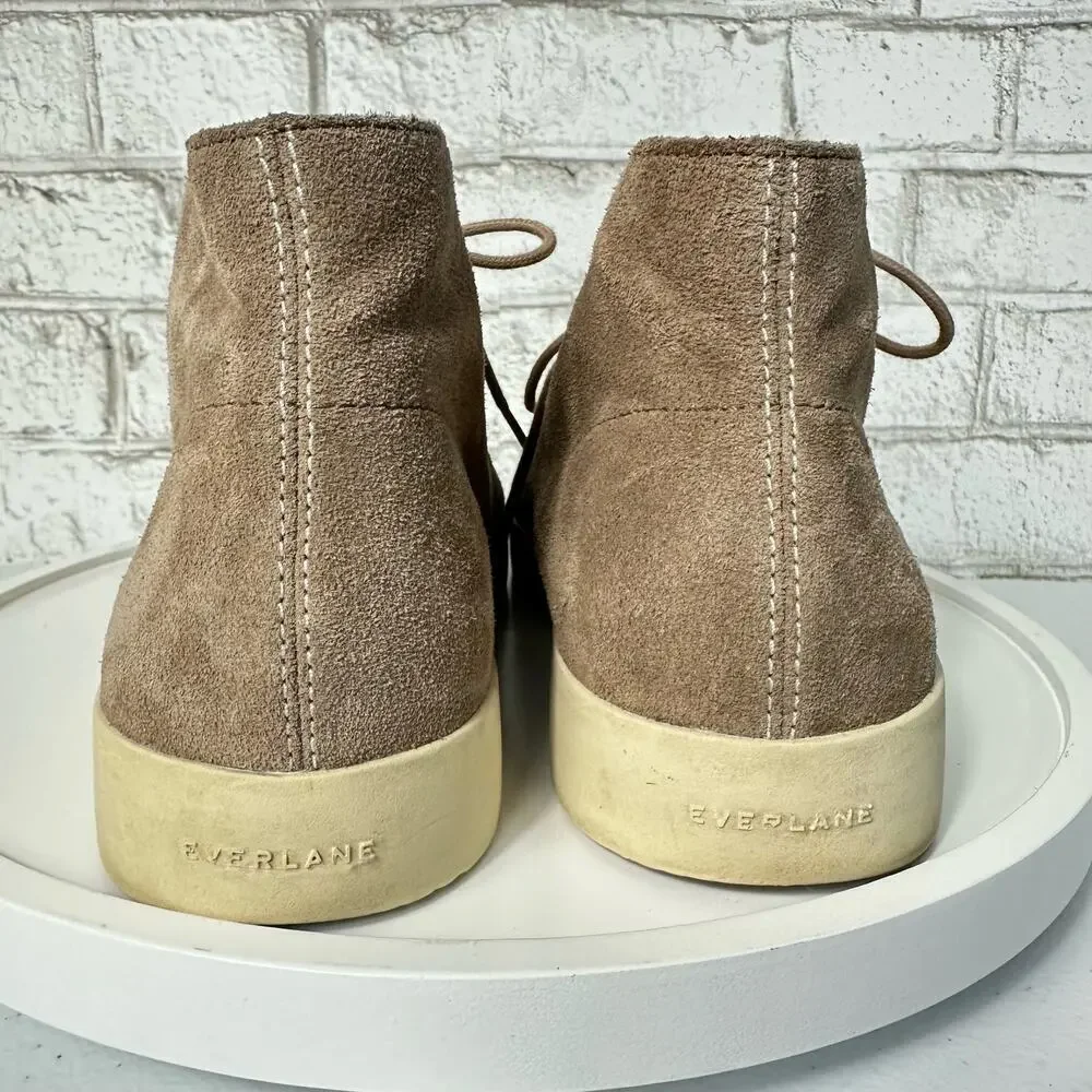 Everlane Desert Boot Pebble Suede Leather Lace Up Shoes Brown 10